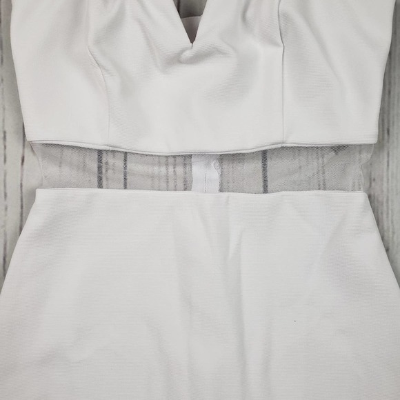 Teeze Me Solid White Strapless Bodycon Split Mini Dress Junior's Size 3 - Picture 3 of 9
